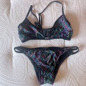 Geometric two piece bathing suit